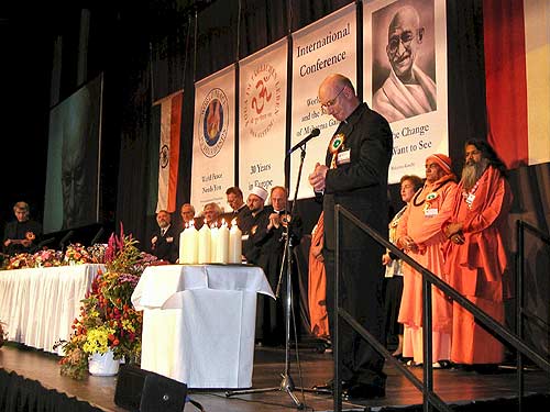 Monsignor David Cappo, Vicar General of the Archdiocese Adelaide, Australia, speaks the words of prayer