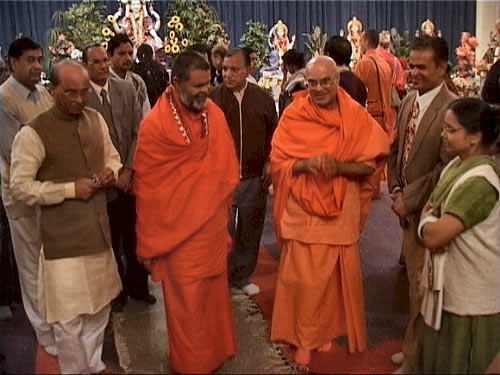 Visiting Swami Shivananda's ashram: Swamiji with Swami Adhyatmanandji