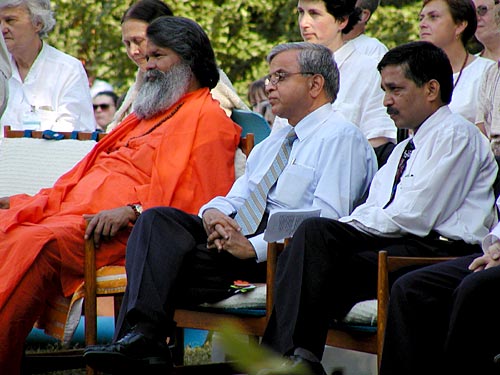 Swamiji with guests from the Indian Embassy