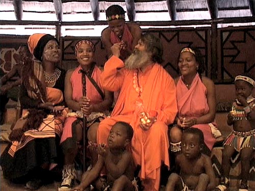 Swamiji gives prashad