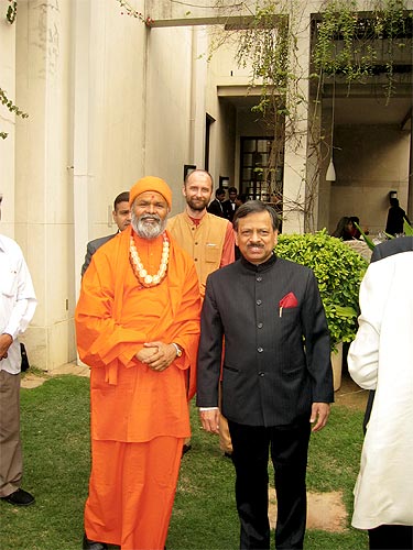 His Holiness Swamiji with Dr. Sheel Kant Sharma, Ambassador of India to Austria